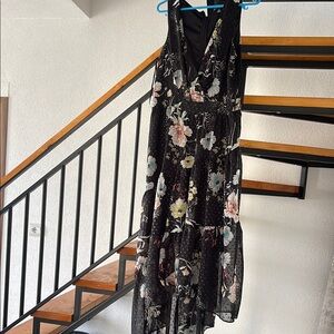 INC International Concepts Black Floral Maxi Dress